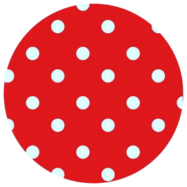 Groot rond tafelzeil stippen rood (160cm)