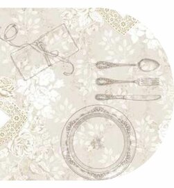 Ovaal tafelzeil diner creme