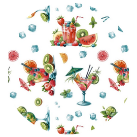 Groot rond tafelzeil Cocktail Time (160cm)