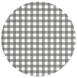 Groot rond tafelzeil ruitje grijs (160cm)