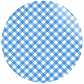 Rond tafelzeil ruitje blauw Paty (140cm)