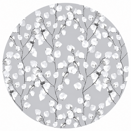 Rond tafelzeil katoenplant grijs (140cm)