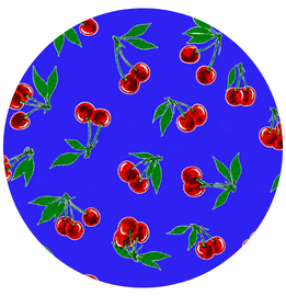 Rond Mexicaans tafelzeil kersen blauw (120cm)