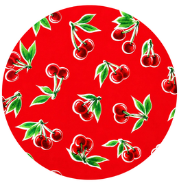 Rond Mexicaans tafelzeil kersen rood (120cm)