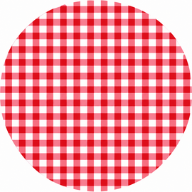 Groot rond tafelzeil ruitje rood (160cm)