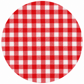 Rond Mexicaans tafelzeil ruitjes rood (120cm)