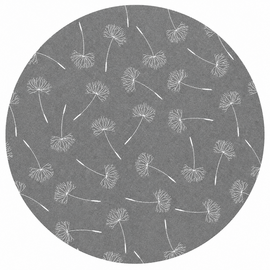 Rond tafelzeil pluizenbloem grijs (140cm)