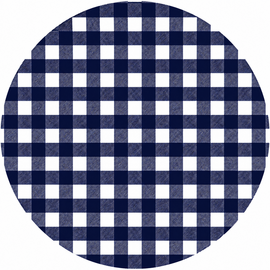 Rond Mexicaans tafelzeil ruitjes zwart (120cm)