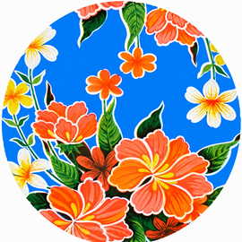 Rond Mexicaans tafelzeil fortin blauw (120cm)