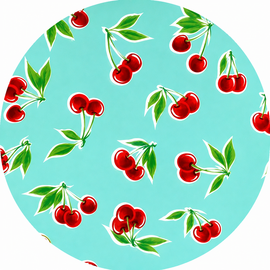 Rond Mexicaans tafelzeil kersen mint (120cm)