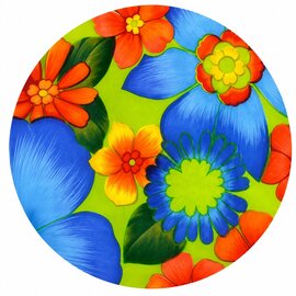 Rond Mexicaans tafelzeil Rain of flowers groen (120cm)