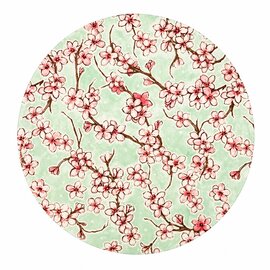 Rond Mexicaans tafelzeil kersenbloesem mint (120cm)