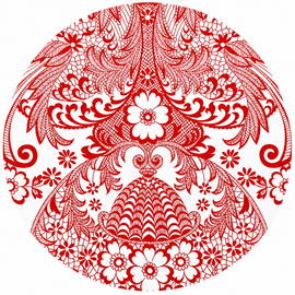 Rond Mexicaans tafelzeil paraiso rood (120cm)