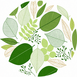 Rond tafelzeil New Leafs green (ca. 140 cm)
