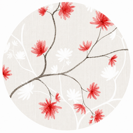 Rond wasbaar gecoat tafelzeil Fuji rood (140 cm)