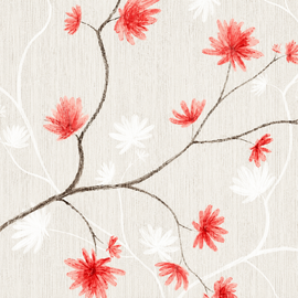 Wasbaar gecoat tafelzeil Fuji rood