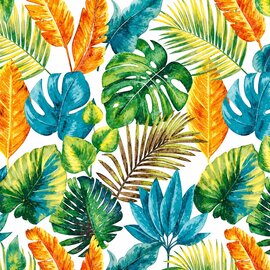 Tafelzeil vintage palmbladeren