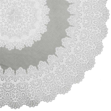 Rond buiten tafelkleed vinyl 152cm lichtgrijs