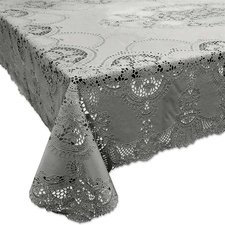 Tafelkleed buiten vinyl grijs 137x180cm