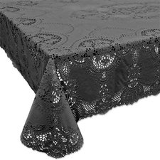 Tafelkleed buiten vinyl donkergrijs 152x228cm