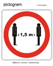 XL Corona sticker 1,5 meter afstand