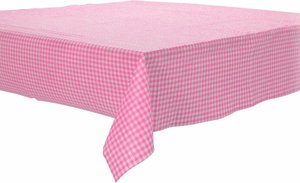 Papieren tafelkleed ruitjes roze