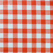 35x140 Restje tafelzeil grote ruit rood
