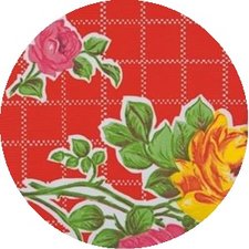 Rond Mexicaans tafelzeil rosendal rood (120cm)