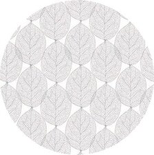 Rond tafelzeil leafs abstract grijs (ca. 137cm)