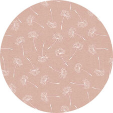 Groot rond tafelzeil pluizenbloem roze (160cm)
