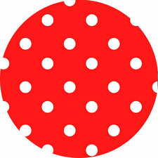 Groot rond tafelzeil stippen rood (160cm)