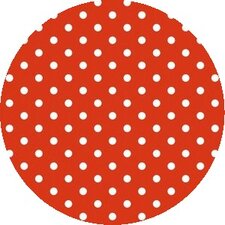 Rond Mexicaans tafelzeil rood met witte stippen (120cm)