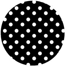 Rond tafelzeil polkadot stippen zwart (140cm)