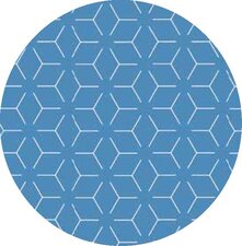 Rond tafelzeil geometrisch blauw (140cm) 