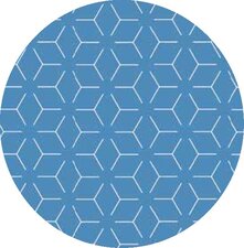 Rond tafelzeil geometrisch blauw (140cm) 