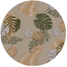 Groot rond tafelzeil ananas blad goud (160cm)