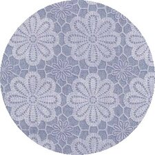 Rond tafelzeil vintage bloemen blauw (ca. 137cm)