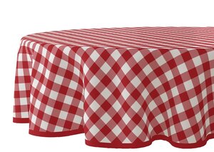 Groot rond tafelzeil ruitje rood (160cm)