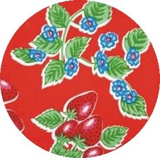 Rond Mexicaans tafelzeil aardbei rood (120cm)