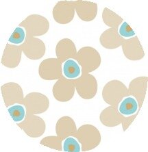 SALE Rond tafelzeil Lola big flower sea cookie 140cm doorsnee