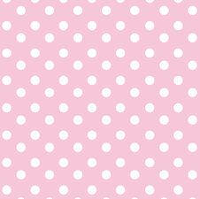 Tafelzeil roze met witte stippen 