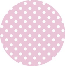 Rond tafelzeil roze met witte stippen (140cm)