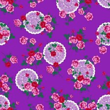 Tafelzeil funky flowers paars