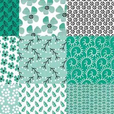 Tafelzeil patchwork groen/blauw