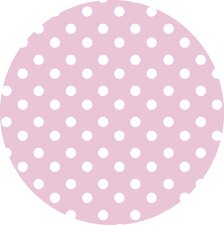 Rond tafelzeil roze met witte stippen (140cm)