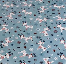 Kerst tafelzeil eland blauw
