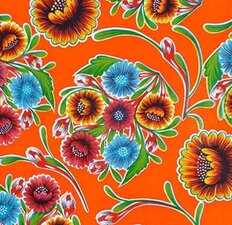 Mexicaans tafelzeil floral oranje