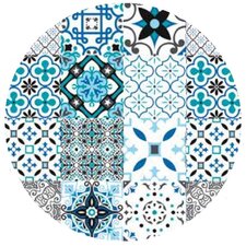 Rond tafelzeil Mediterrane tegels (140cm)