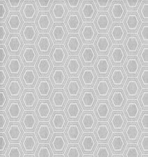 45x140cm Restje tafelzeil honingraat zilver/grijs