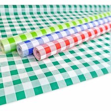 Papieren tafelkleed op rol (8m) ruitjes lichtgroen
